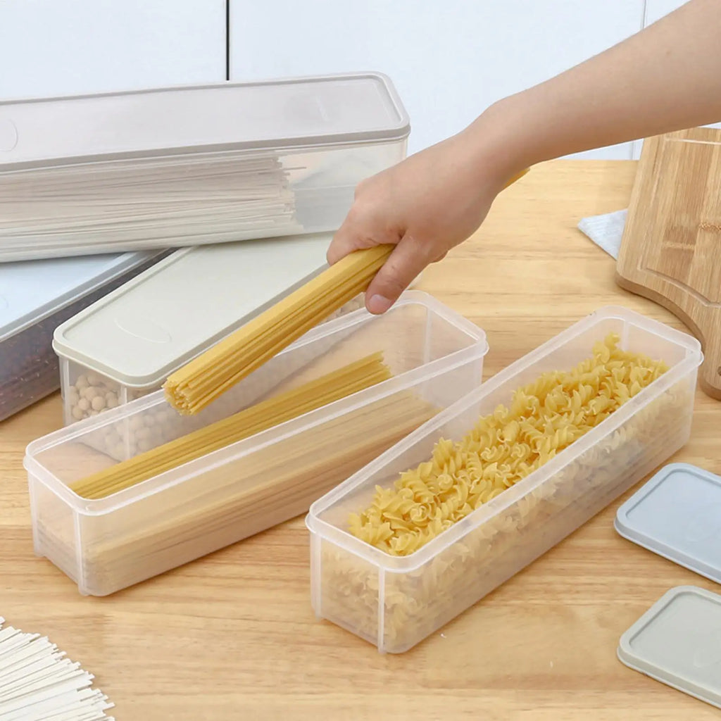 Pasta Container Rectangular Clear Spaghetti Container Organizer Stackable Spaghetti Container Airtight Containers Pasta Storage Oasis Select