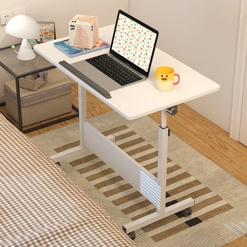 Folding table mobile small table bedside foldable lift coffee table standing with gurney bedside laptop desk Durable Oasis Select 804 white