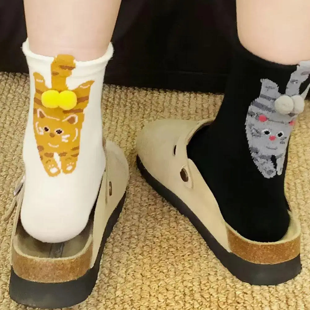 Cute Cat Novelty Socks – Soft Cotton Fun Gift for Women Novelty Socks Oasis Select