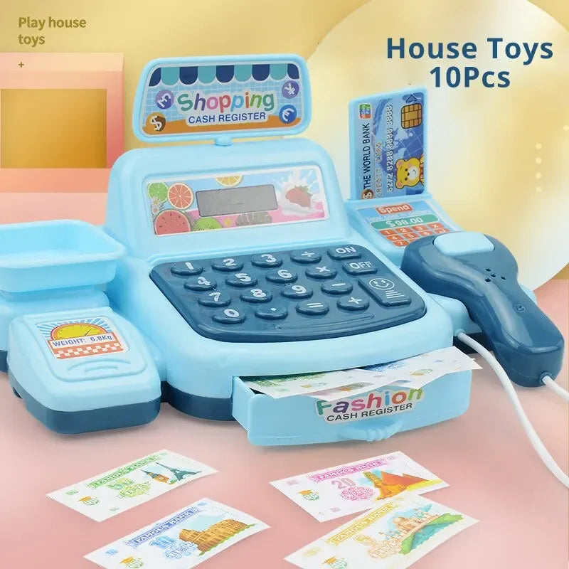 Simulation Shopping Cash House Toys Electronic Game Lighting and Sound Effects Supermarket Cashier Toys Toy for Kids Girl Gifts Oasis Select