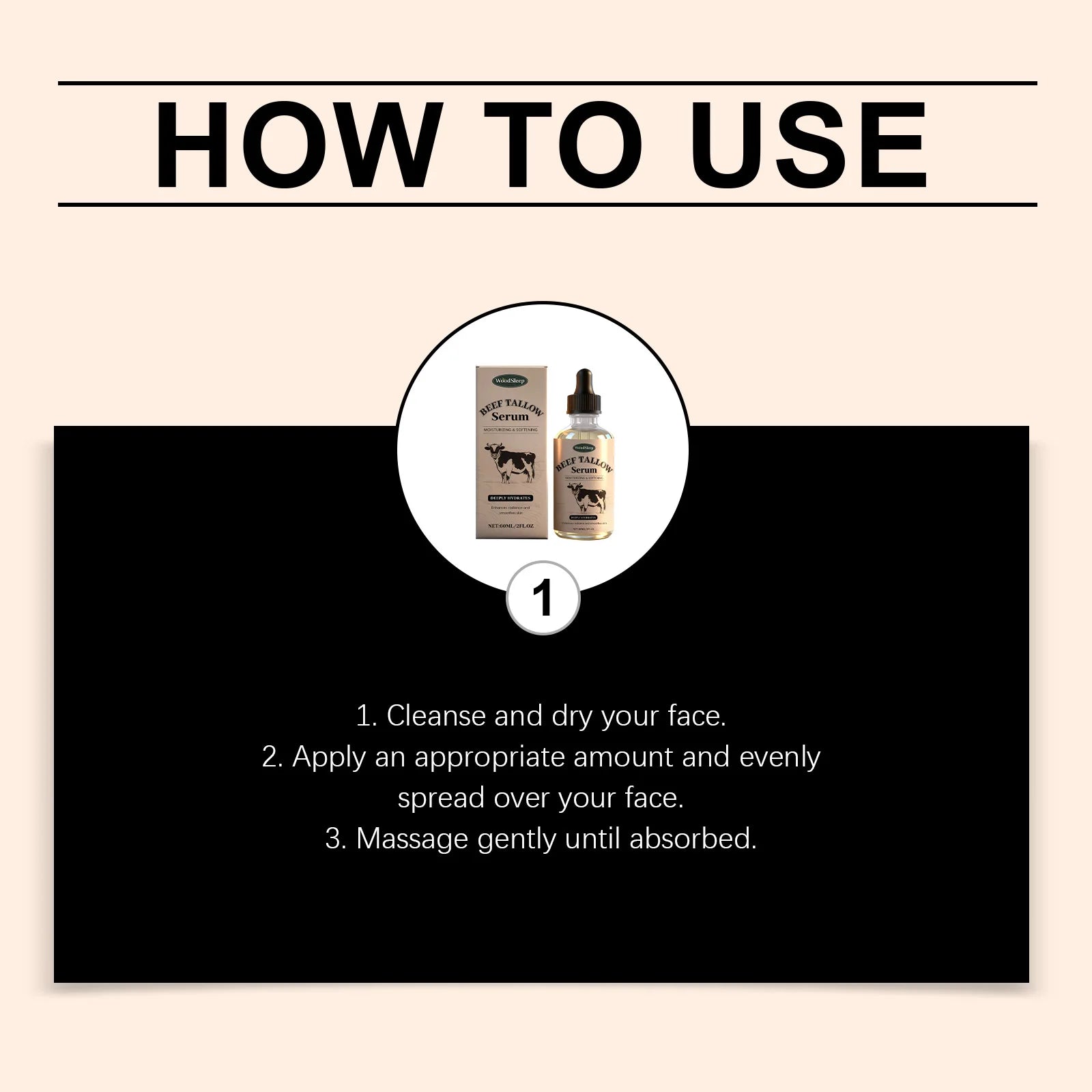 WOODSLEEP Beef Tallow Face Serum – Hydrating & Brightening Face Serum Oasis Select
