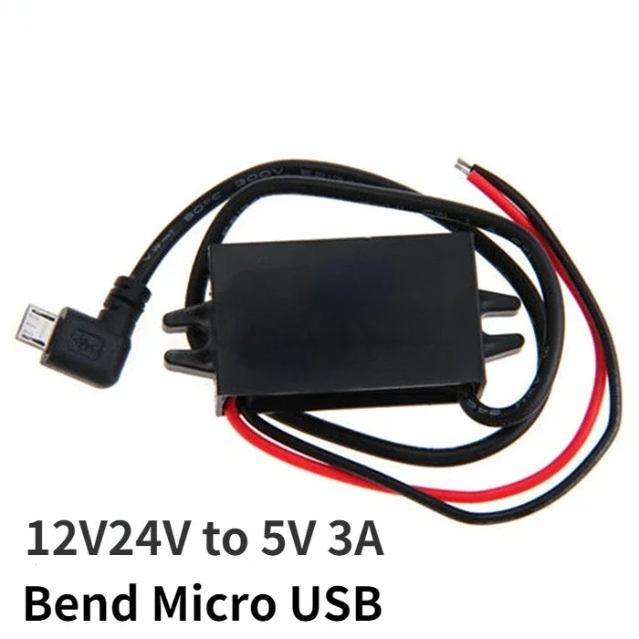 12V24V to 5V 3A 5A Micro Mini USB Step Down Voltage Power Supply Output Adapter Heat Auto Protection DC DC Car Power Converter Oasis Select 90 Degree Micro USBR 12V24V 5V|China Mainland