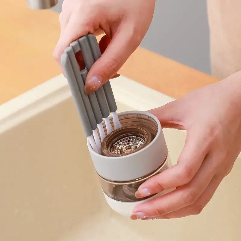 Flexible Gap Cleaning Brush for Cups, Bottles & Grooves Kitchen Cleaning Brush Oasis Select Gray