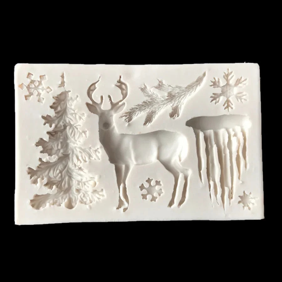 Christmas Elk Shaped Silicone Mold DIY Epoxy Christmas Series Cake Baking Decoration Chocolate Mold Elk Silicone Mold Oasis Select