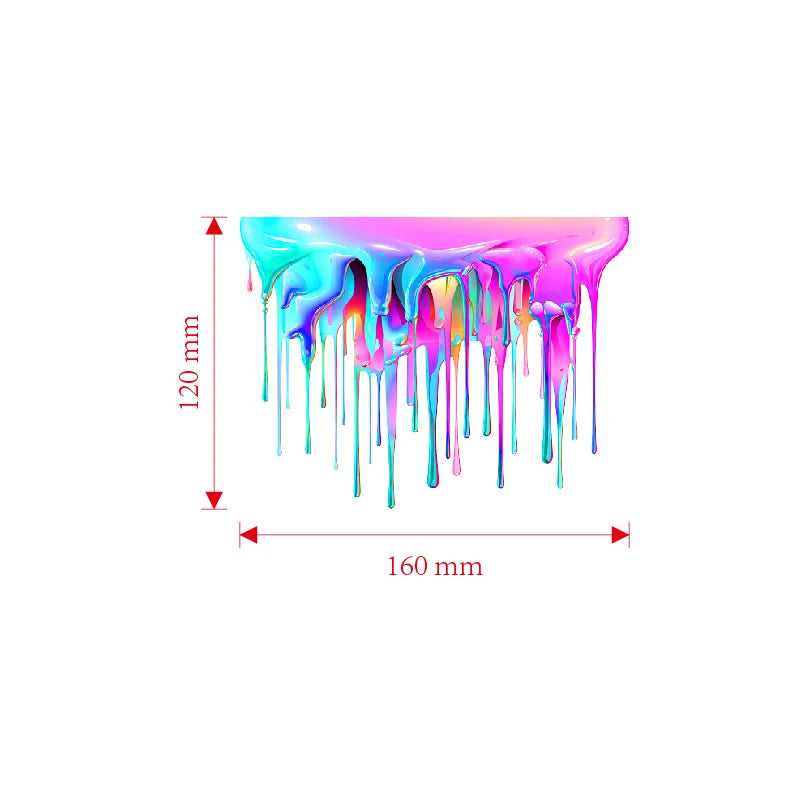 Reflective Vinyl Car Decal Featuring Dopamine Coloured Fluid Paint; Suitable for Bumpers or Side Body Oasis Select 03