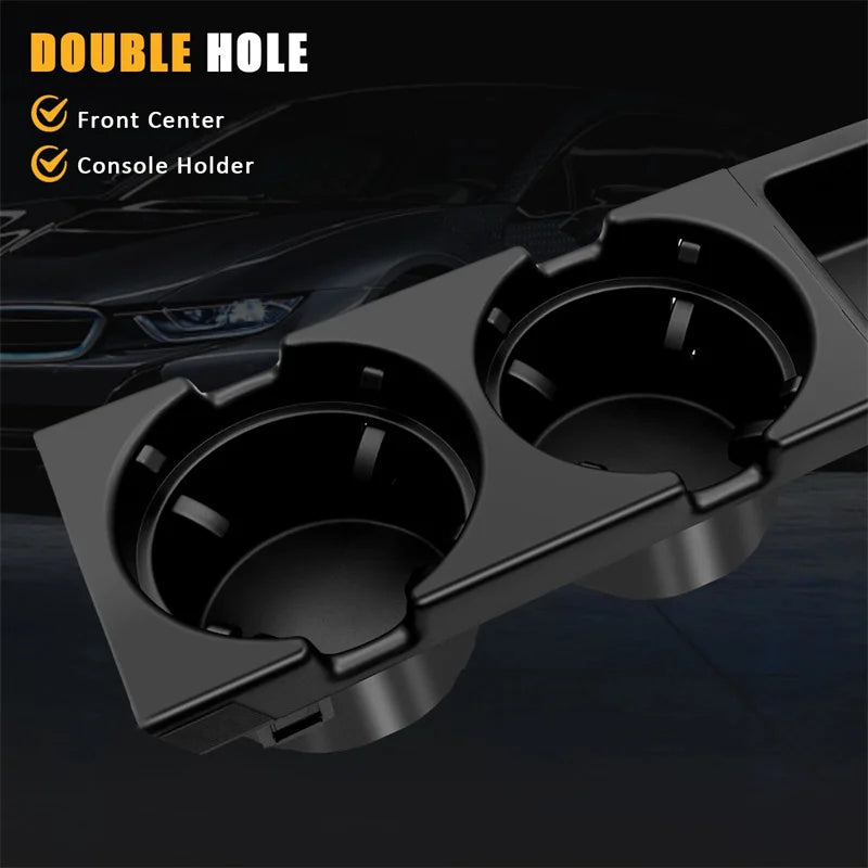 Double Hole Car Styling Front Center Console Storage Box Coin + Cup Holder For E46 Series 1999-2006 51168217953 Oasis Select