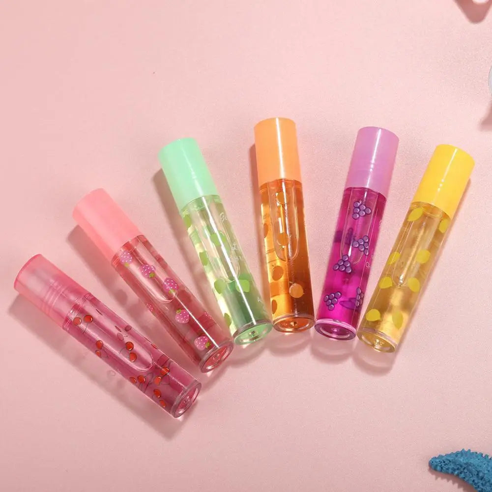 1pcs Lip Hydrating Roll-on Fruit Essence Lip Balm Lip Oil Moisturizing Mirror Lip Gloss Transparent Lipstick Primer Makeup Oasis Select