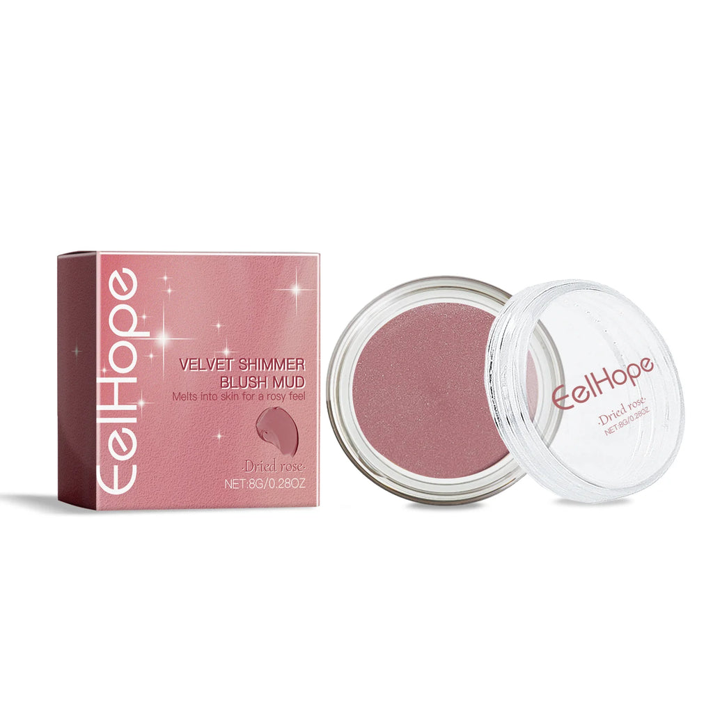 EELHOPE Velvet Shimmer Blush Mud – Cream Cheek Color Makeup Cream Blush Oasis Select 03