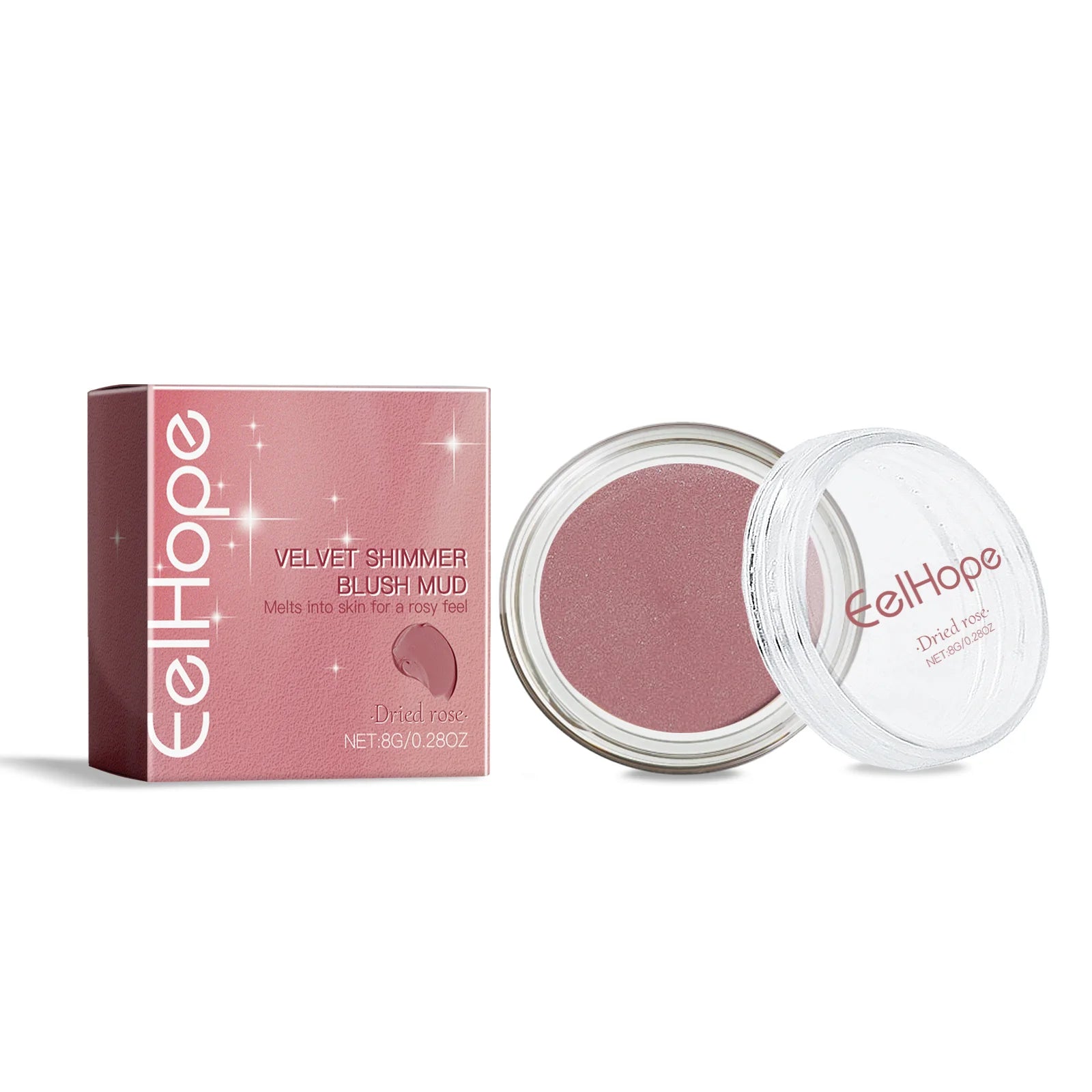 EELHOPE Velvet Shimmer Blush Mud – Cream Cheek Color Makeup Cream Blush Oasis Select 03