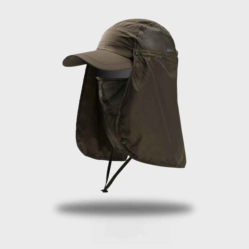 Summer Men's Quick Drying Breathable Fishing Hat Outdoor Hiking Fishing Hat UV Resistant Waterproof and Sunshade Oasis Select army green