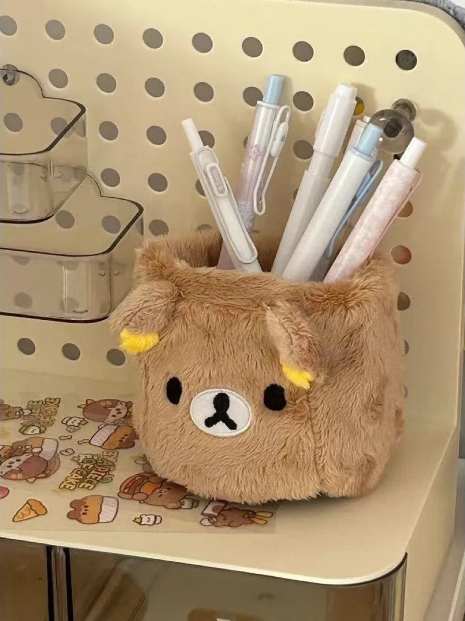 Plushes Pencil Holder Cosmetics Pen Container Kawaii Desk Accessories Office Organizer Kid Stationery Storage Box Gift Oasis Select