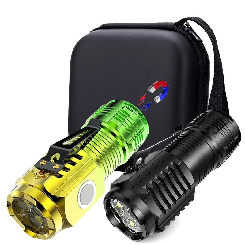 Ultra-bright Rechargeable LED Pen Clip Mini Flashlight Handheld Torch Portable Waterproof Lamp for Nigh Work Emergency Camping Oasis Select Set B