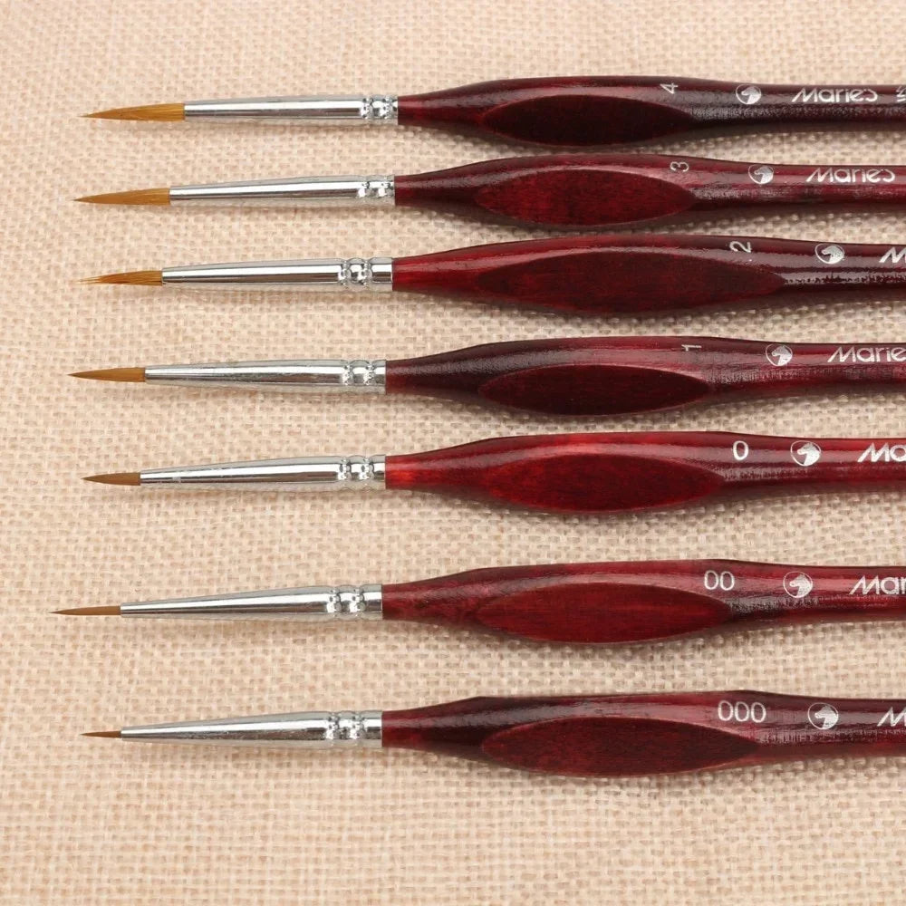 7Pcs Paint Brush Set Professional Sable Hair Art Nail Painting Drawing Pen Oasis Select 7pc set