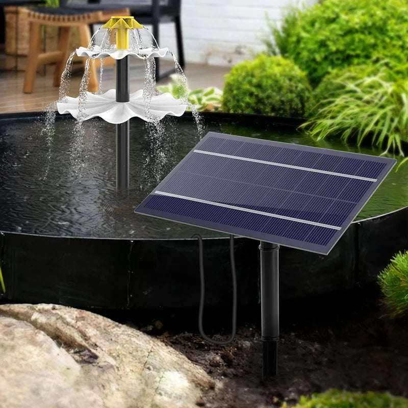 3 Tiered Bird Bath With Solar Pump,DIY Solar Fountain Detachable And Suitable For Bird Bath, Garden Decoration,Outdoor Oasis Select