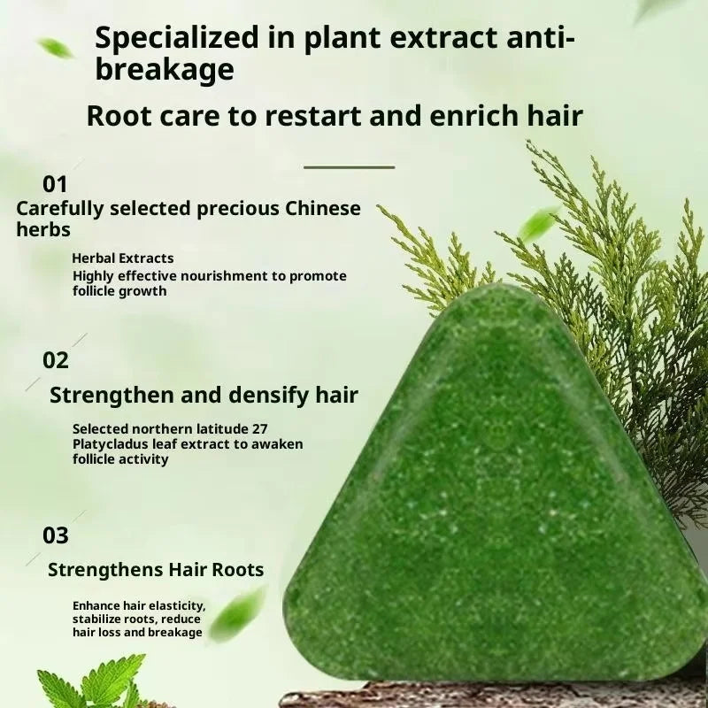 Usman Grass & Platycladus Herbal Shampoo Bar | Strengthen Hair Herbal Shampoo Bar Oasis Select