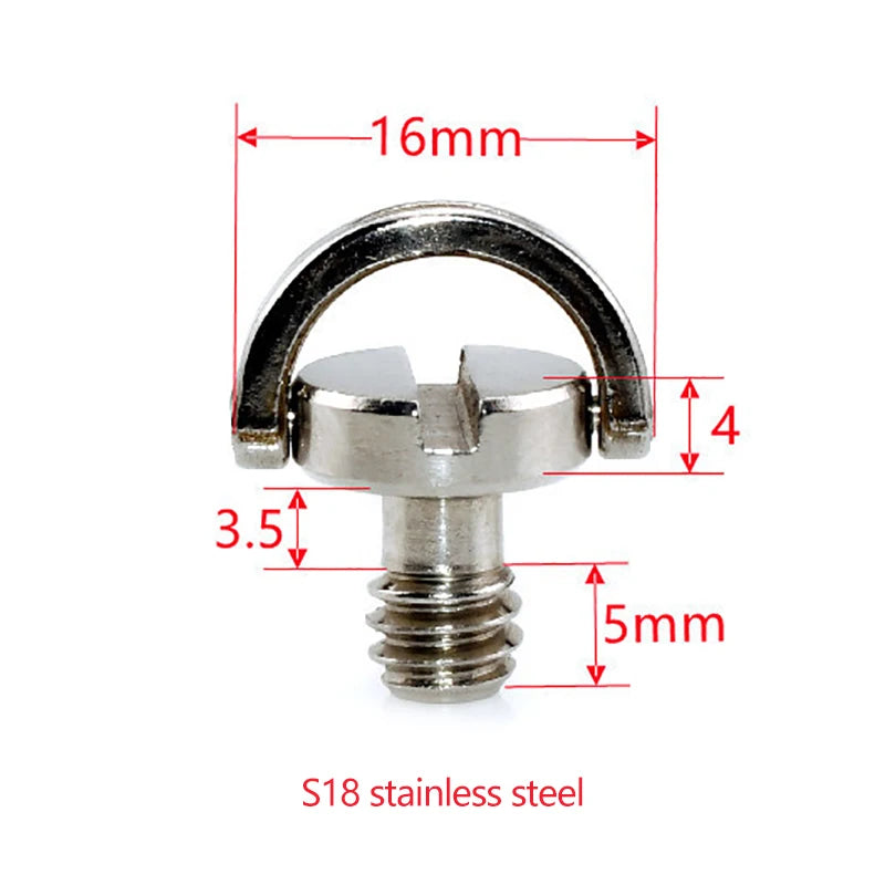 1/4inch D-Ring Tripod Screw Mounting Screw Adapter for Camera Camcorder Tripod Monopod QR Quick Release Plate Adapter Screw Oasis Select S18