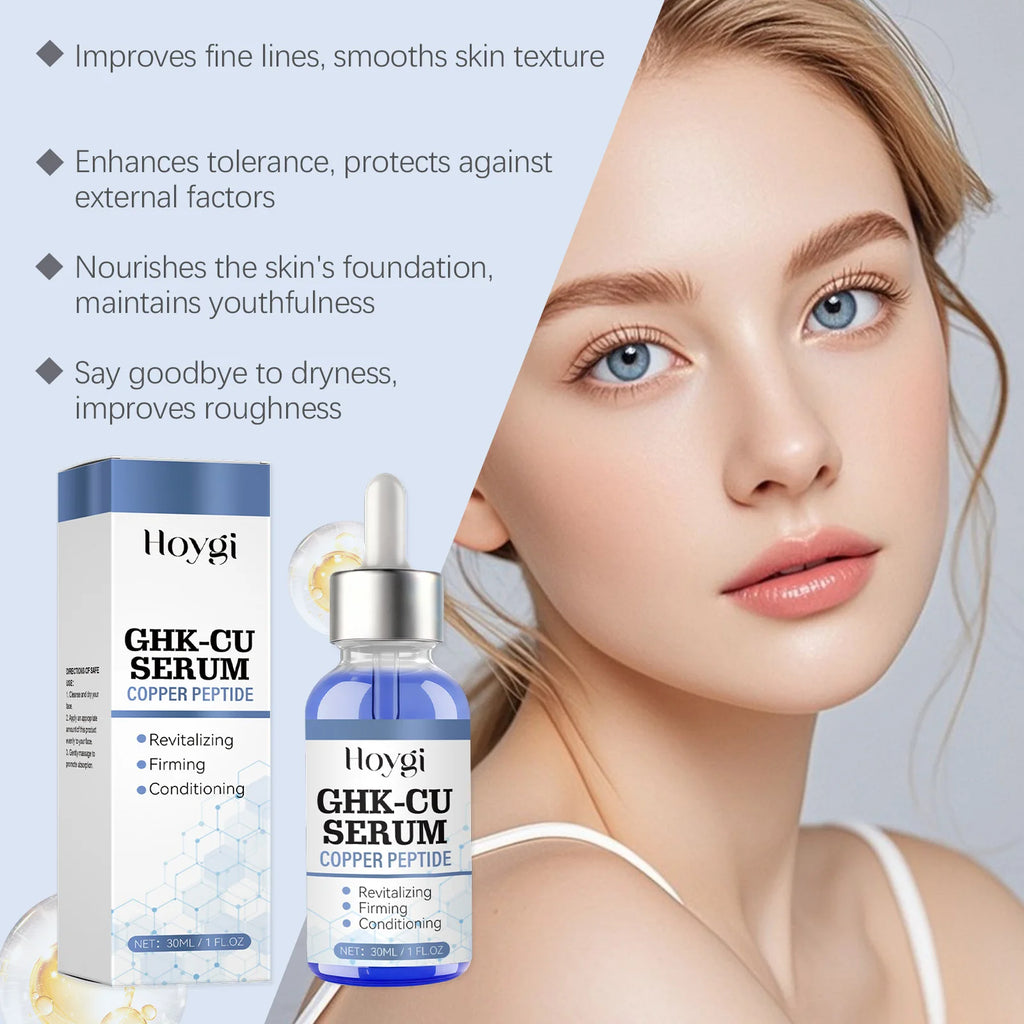 Copper Peptide Serum Anti Aging Face Serum Firming Lifting Fade Fine Lines Pore Shrinking Moisturizer Hyaluronic Acid Skin Care Oasis Select