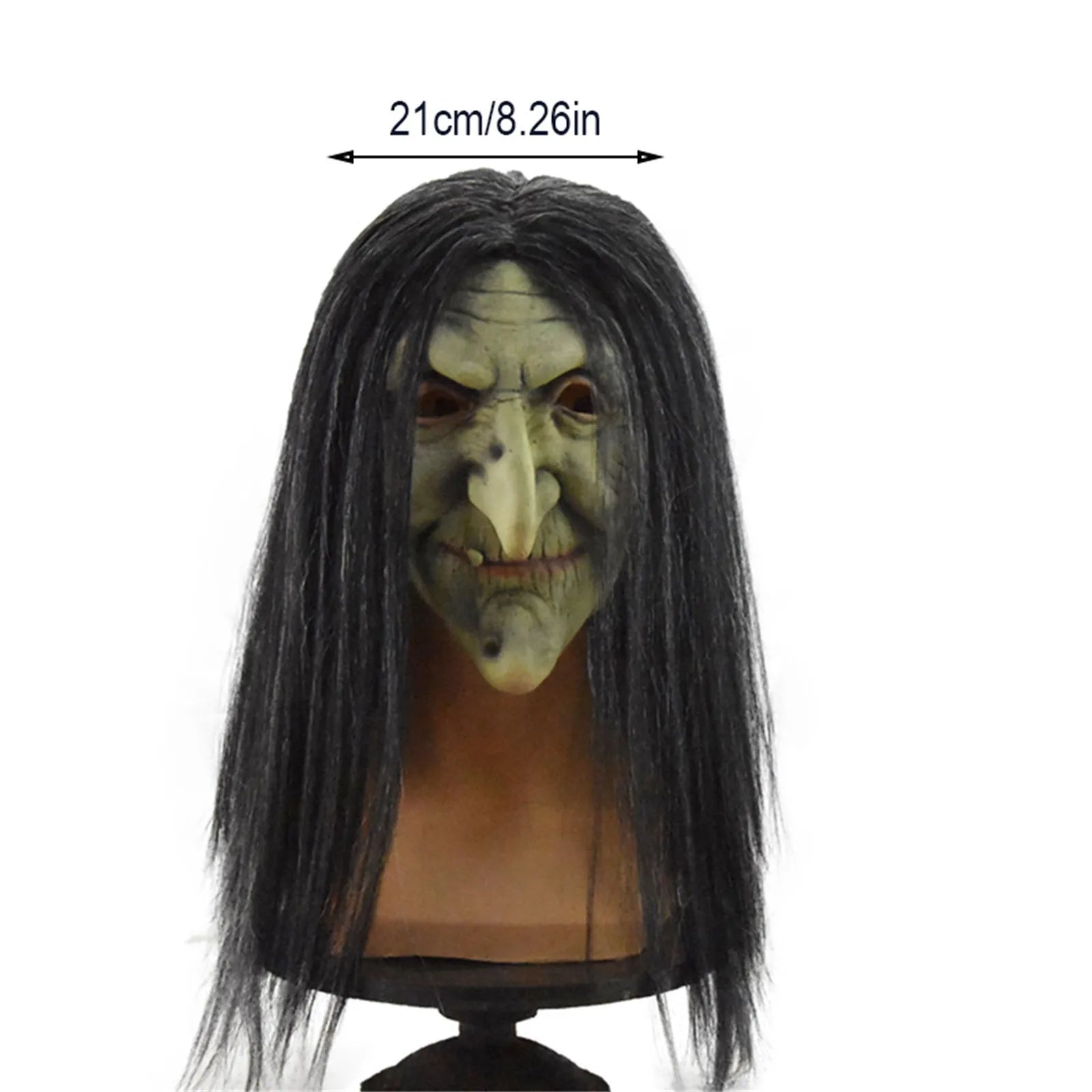 Scary Old Witch Latex Mask with Hair | Halloween Costume Halloween Costume Mask Oasis Select