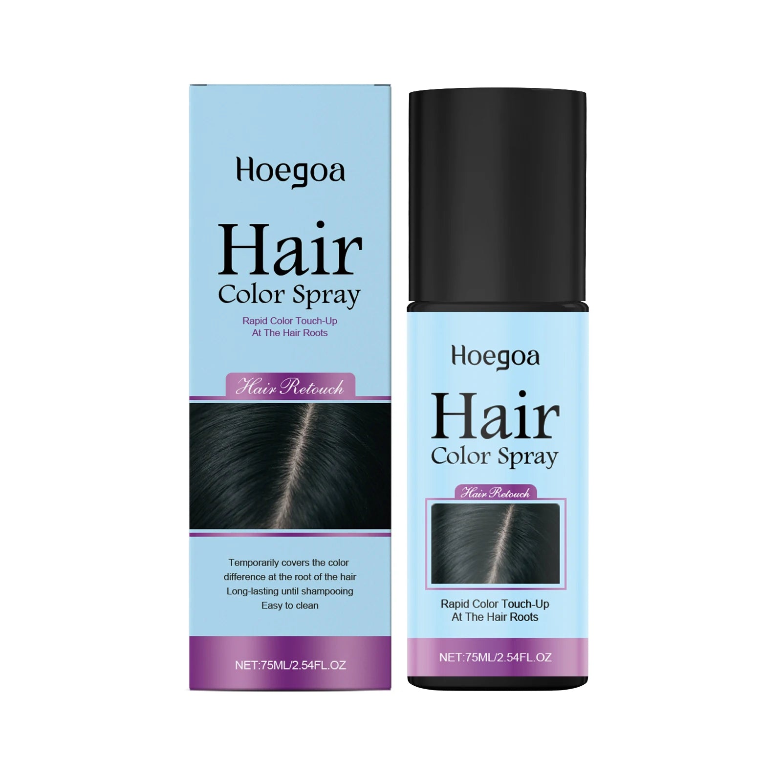 Temporary Hair Coloring Spray One-Time Hair Color Covering White Gray Hair Hairline Dye Lasting Coloring Black Hair Dye Spray Oasis Select Black