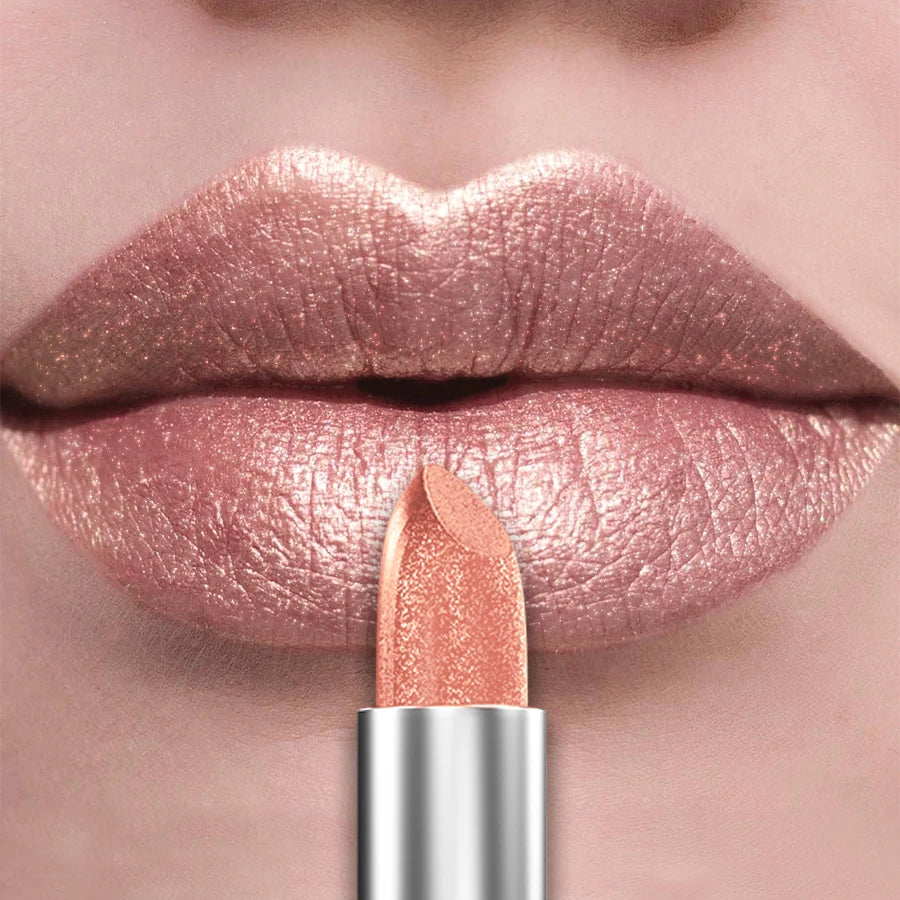 KAFURUX 21-Color Glitter Metallic Lipstick | Pearlescent Lip Tint