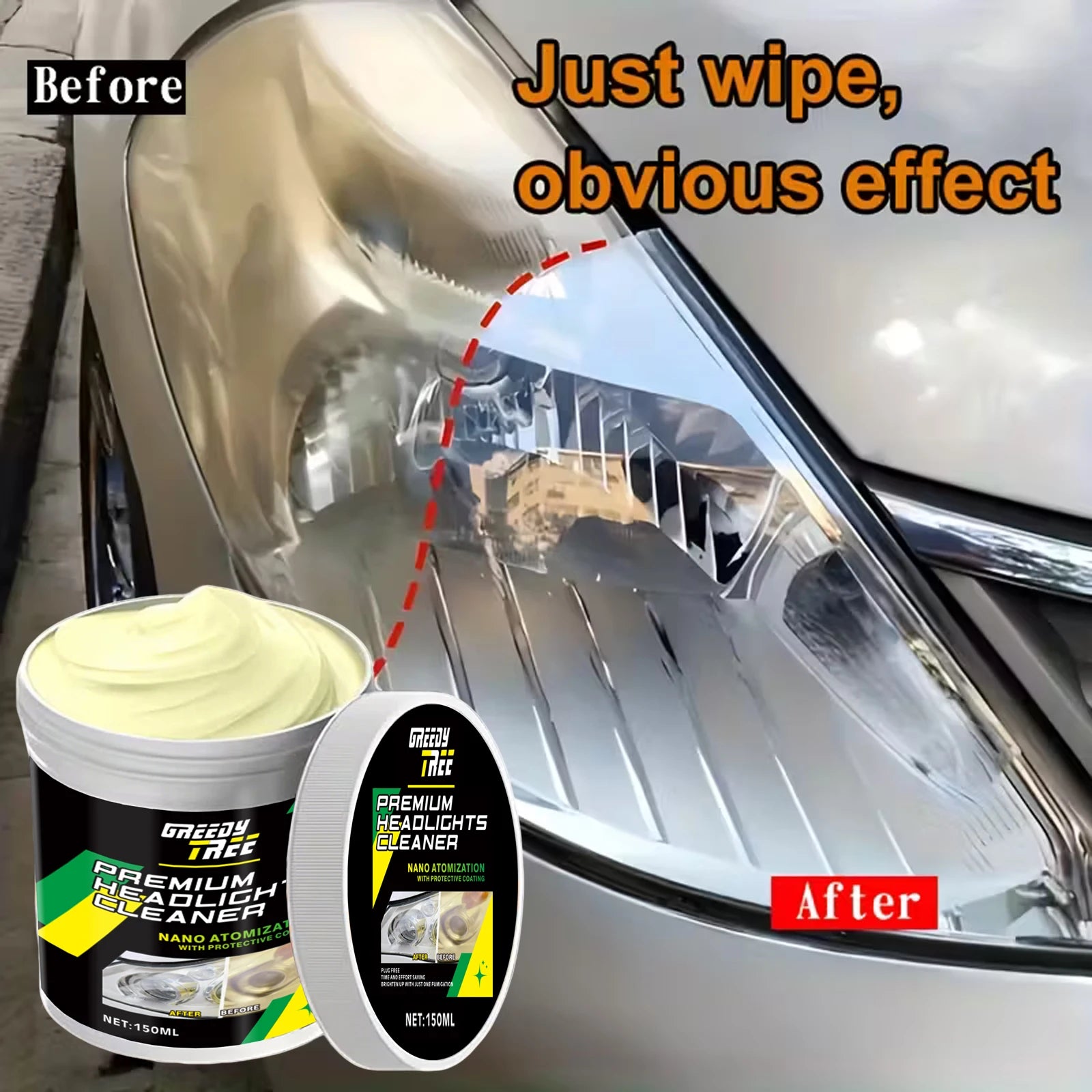 Car Headlight Restoration Kit – Polish & Remove Oxidation