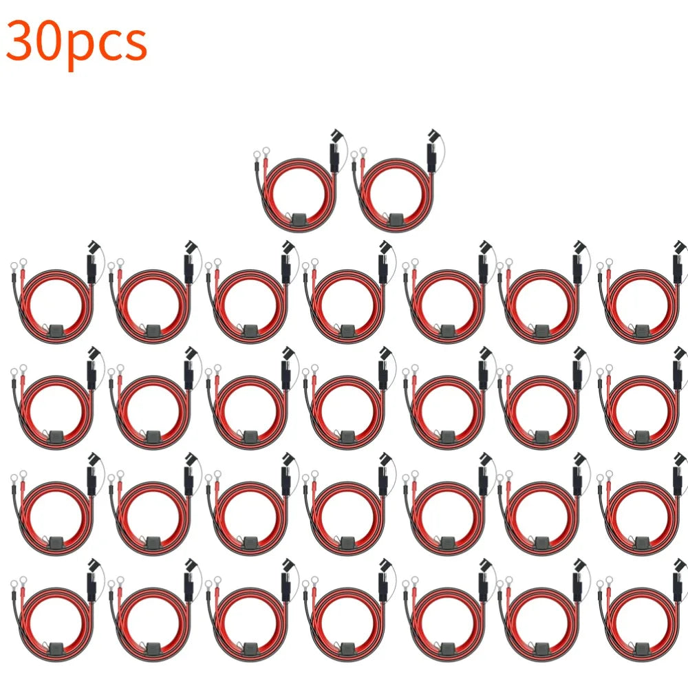 Charger Cable For Motorcycle Battery Terminal To SAE Quick Extension Cable With 10A Fuse O Connector Battery Charger Adapter Oasis Select 30pcs