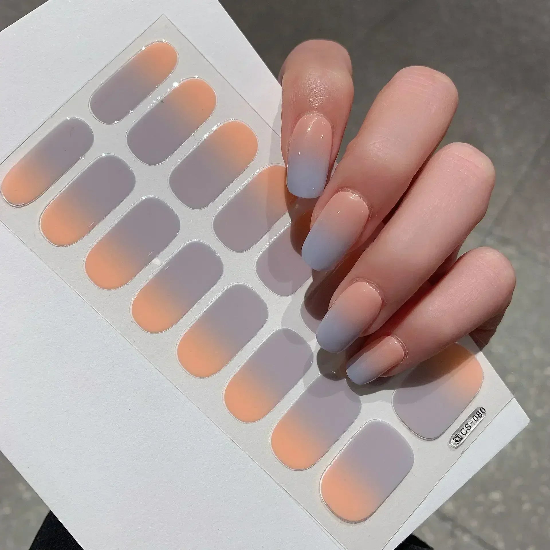 2025 Semi-cured Gel Nail Stickers Solid Color Nail Semi-baked Tips Full UV Nail Need Decals Paste Lamp N0R7 Oasis Select CS-80