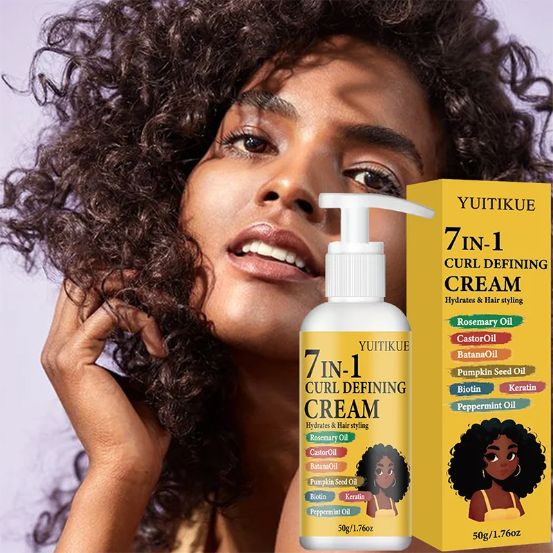 YUITIKUE 7-in-1 Curl Defining Cream – Hydrating Hold, No Frizz