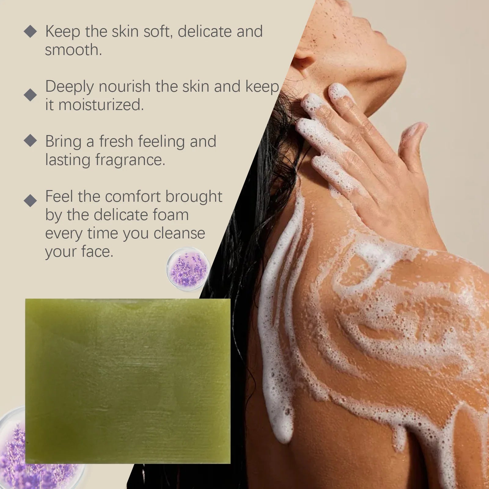Laurel Oil Cleansing Soap Remove Acne Skin Glowing Fade Pigmentation