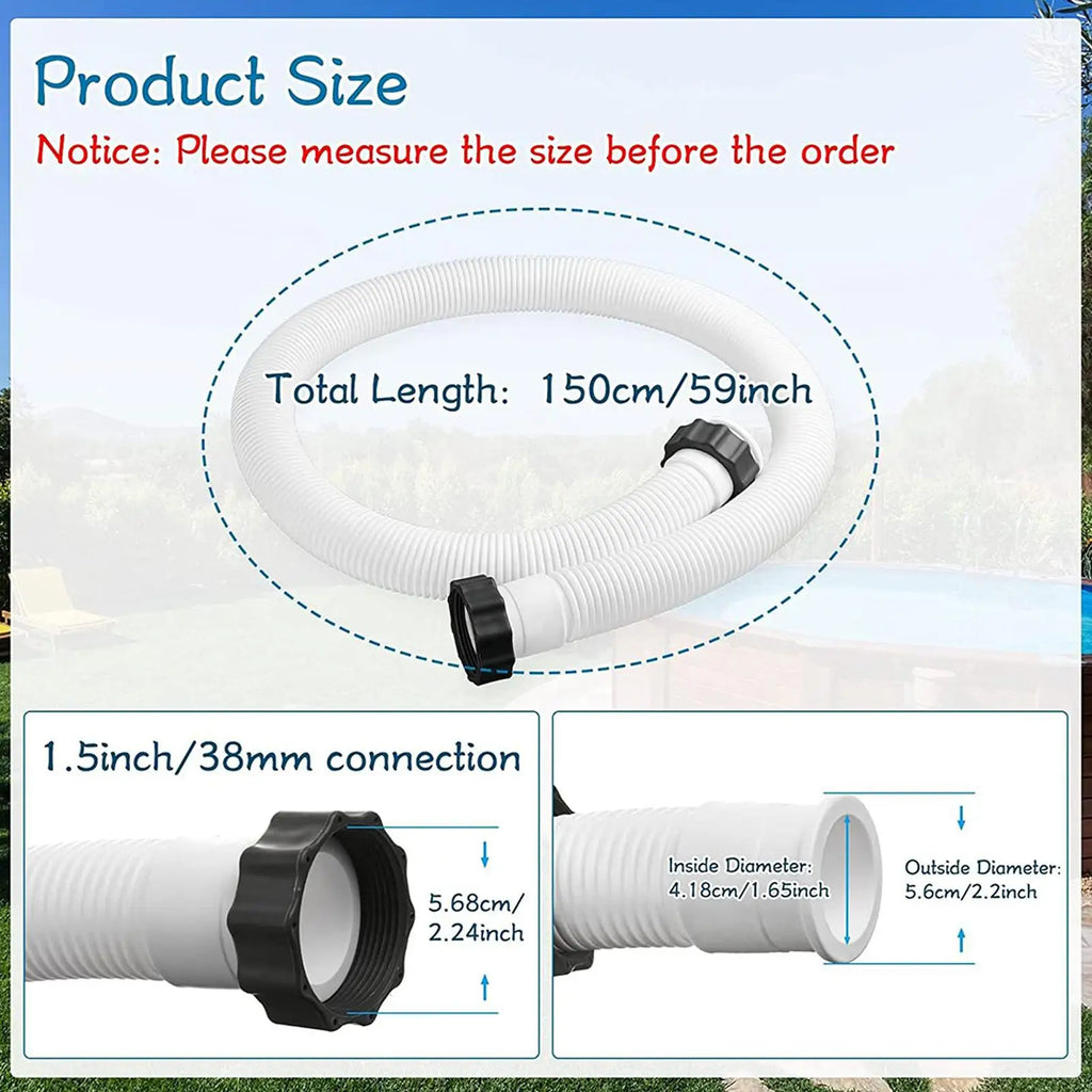 Pool Pump Hose Heavy-Duty Flexible Quick-Connect Parts Hose Pool Pump for Swimming Maintenance Cleaning Hot Tubs Oasis Select