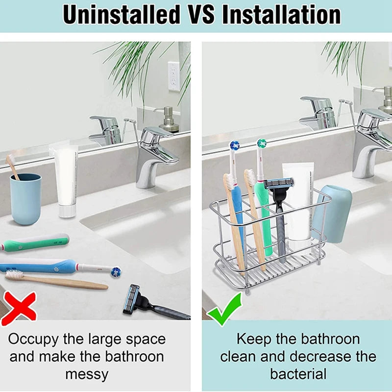 Toothbrush Holder For Bathroom Wall Or Counter, Non-Slip Mat Drill-Free Toothbrush Organizer For Electronic Toothbrush Oasis Select