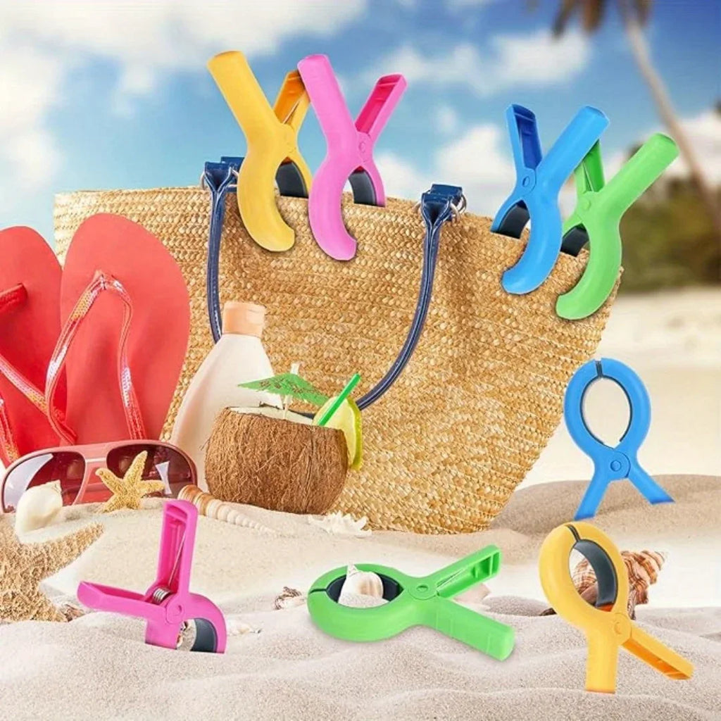 4/8Pcs Beach Towel Clips for Beach Chairs, Towel Holder Clips for Chair Pool on Cruise,Heavy Duty Clothes Pins, Strong Clips Oasis Select