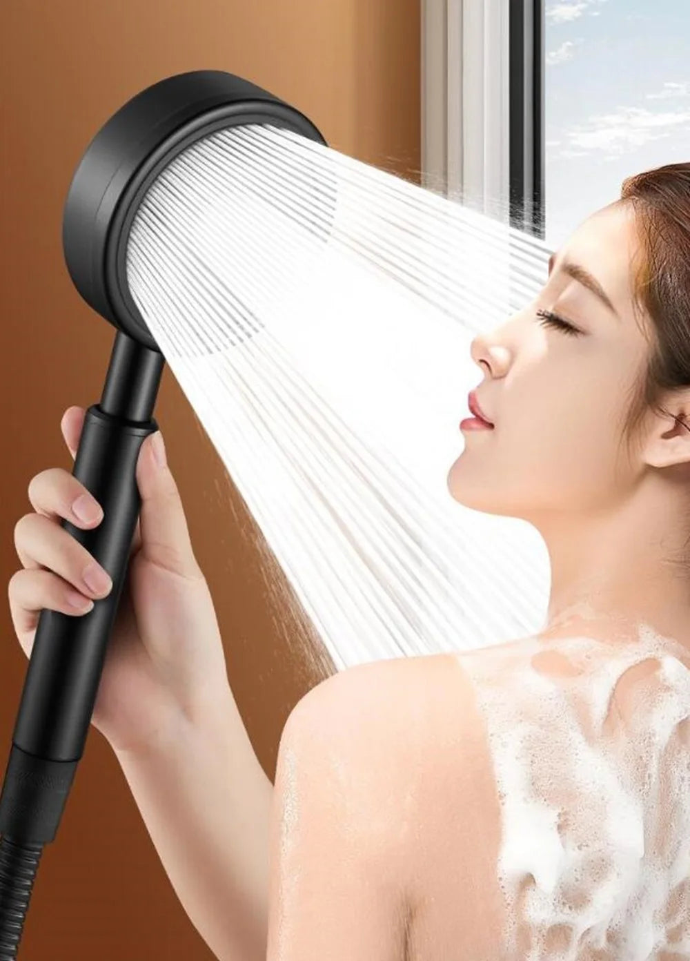 New 304 Stainless Steel Shower Head High Pressure Handheld Large Flow Water Saving Filters Rainfall Faucet Bathroom Accessories Oasis Select