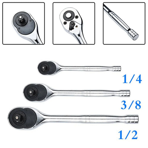 Drive Ratchet Set 1/4 3/8 1/2 High Torque Ratchet Wrench Socket Quick-release Reversible High Quanlity Hand Tool Oasis Select