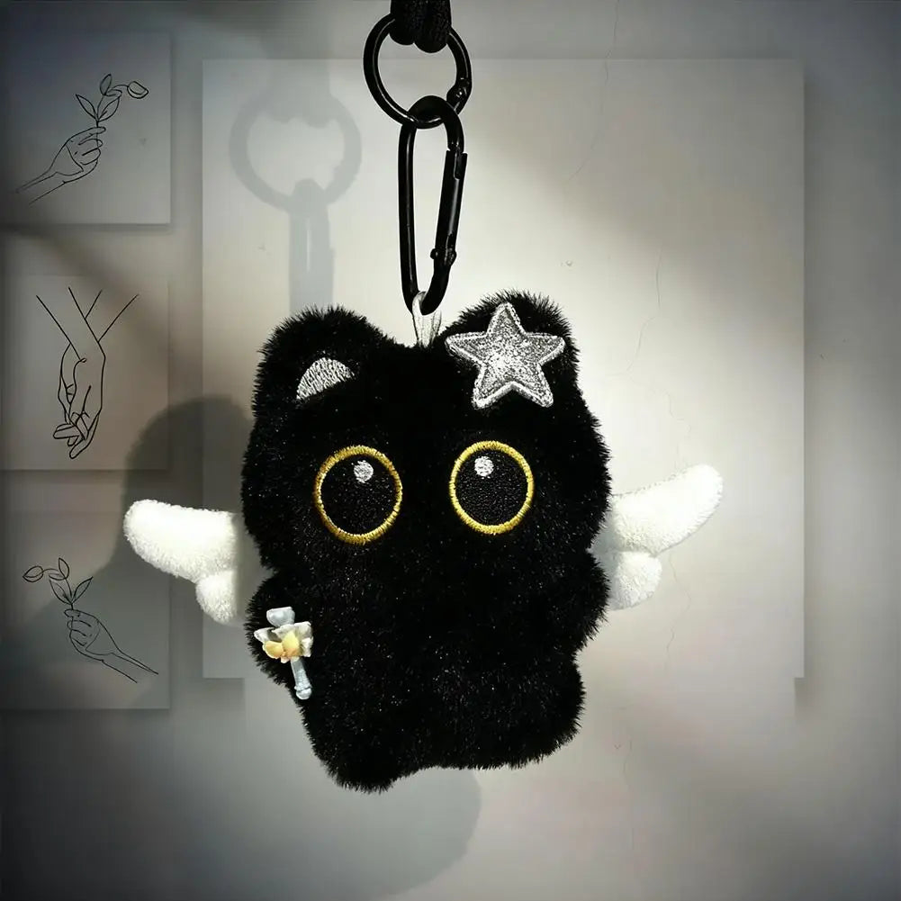 Cute Black Cat Plush Keychain – Bag Charm & Gift