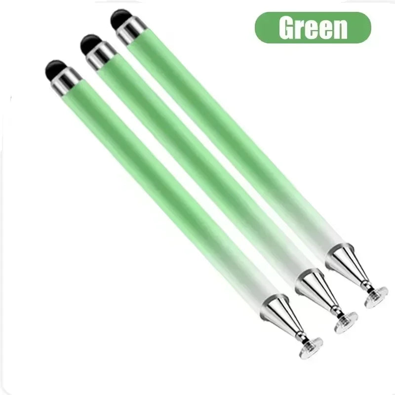 Universal 2 in 1 Stylus Pen for Smart Phone Tablet Drawing Capacitive Pencil Android Screen Touch Pen For iPhone Samsung Oasis Select 3PCS GREEN