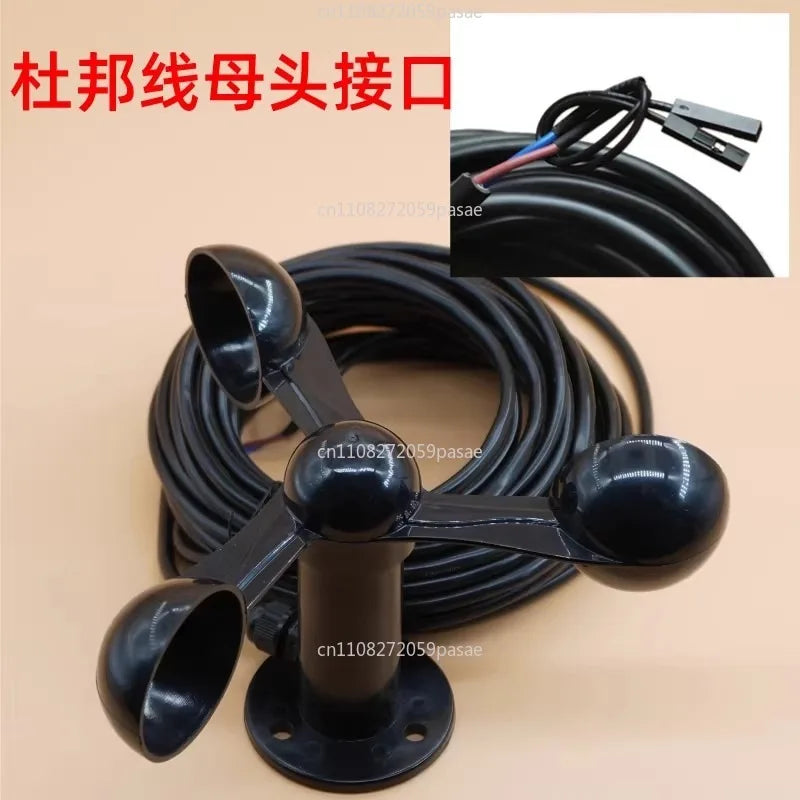 Wind Speed Sensor Wind Force Tester Measurement Three-cup Anemometer Suitable for Microcontrollers Oasis Select DuPont cable