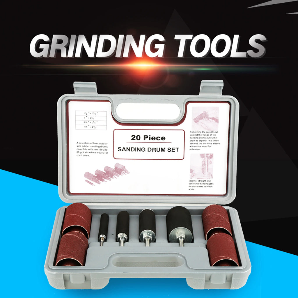 Spindle Sanding Drum Sander Tool Kit Set with Case for Drill Press Rubber Sanding Drum Set Oasis Select
