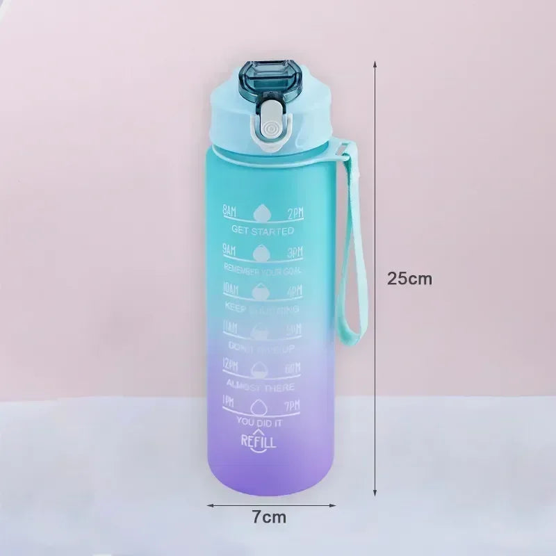 900ml Sports Bottle with Time Scale Outdoor Gradient Color Sports Bottle Portable Fitness Motivational Straw Mug BPA Free Oasis Select