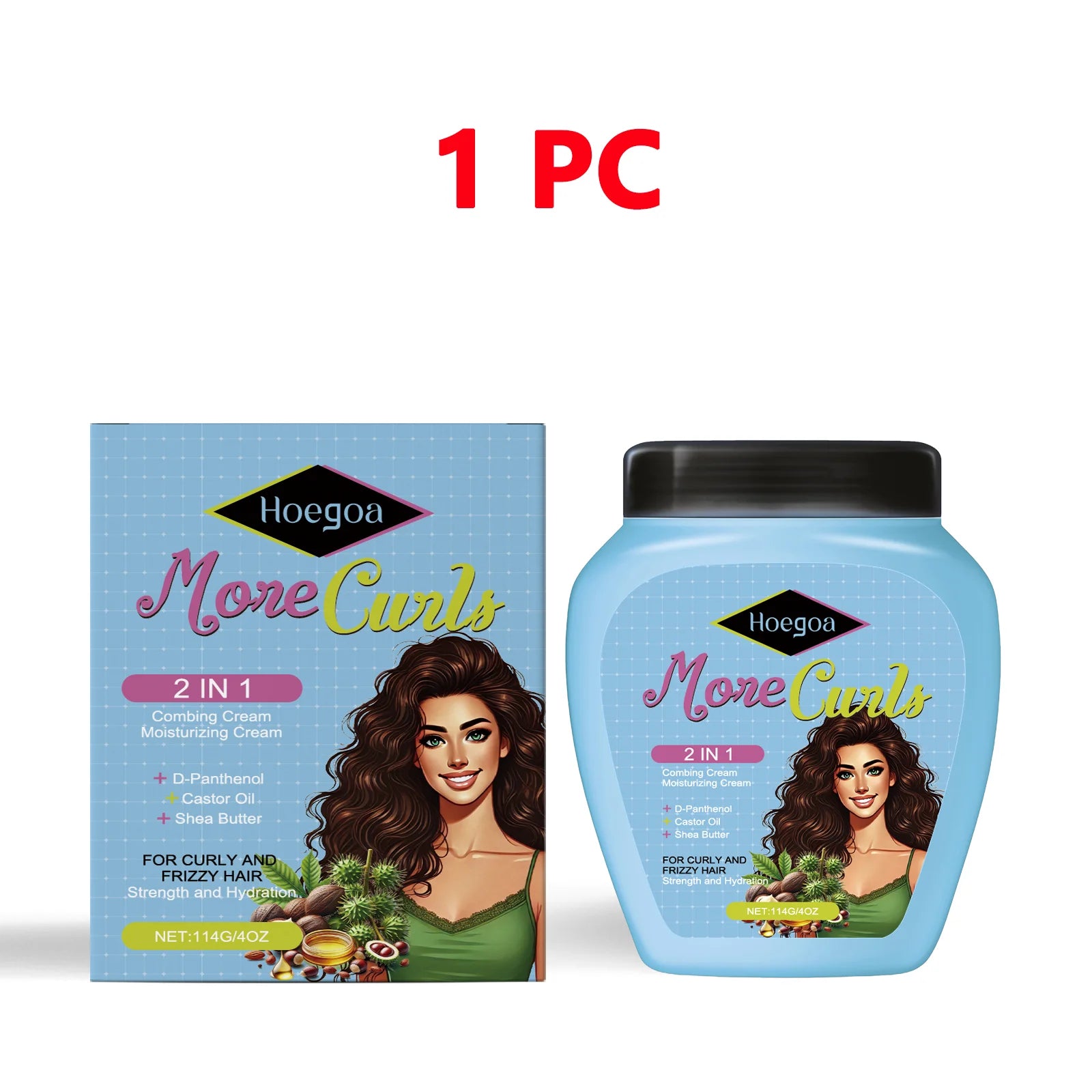 Leave-In Conditioner Cream for Curly & Dry Hair Anti-Frizz, Detangling & Shine, Repair Damaged Hair Nourishing & Smoothing Care Oasis Select 1pc