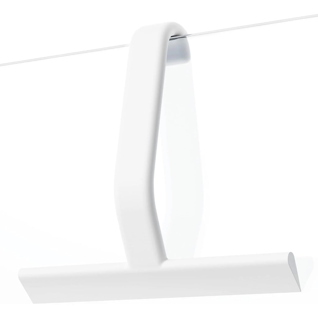 10"Just Hang Shower Squeegee for Glass Doors, All-One-Piece Silicone with Built-in Hook Design for Easy Hanging and Cleaning Oasis Select WHITE