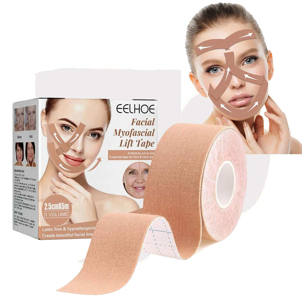 2 Rolls Facial Myofascial Face Lift Tape, Face Tape For Castor Oil, Breathable Face Lifting Patches For Firming Tightening Skin Oasis Select
