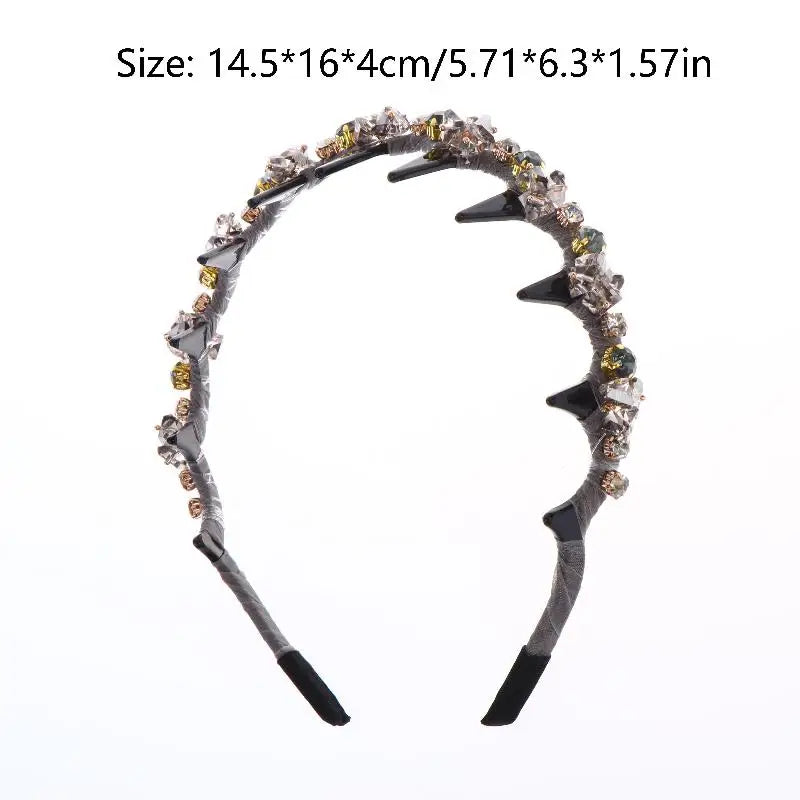 Korean Crystal Rhinestone Teeth Hair Hoop Non Slip Headband Luxury Fashion Shiny Headband For Women Hair Accessories Gifts Oasis Select