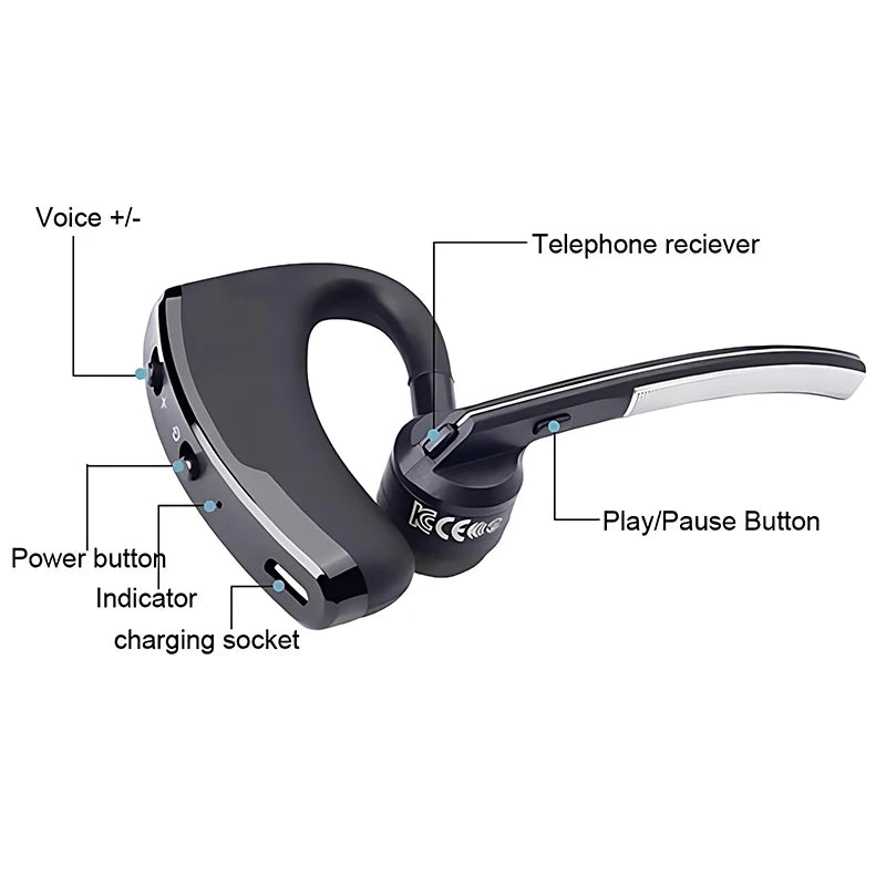 V8 V9 Bluetooth Earphone Wireless Stereo Left Right Ear Universal Headset Long Standby With HD Mic Call For Sport Business Music Oasis Select