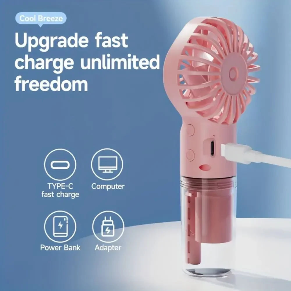 Handheld Mini Fan Air Conditioner USB Rechargeable Portable Mist Cooler Cooling Spray Humidifier Fan for Home/Office/Dorm Oasis Select