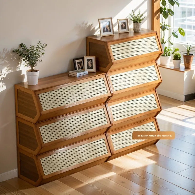 Bookshelf Shelf Floor-to-ceiling toy storage Book cabinet Locker Living room can be stacked Modular combination lattice cabinet Oasis Select