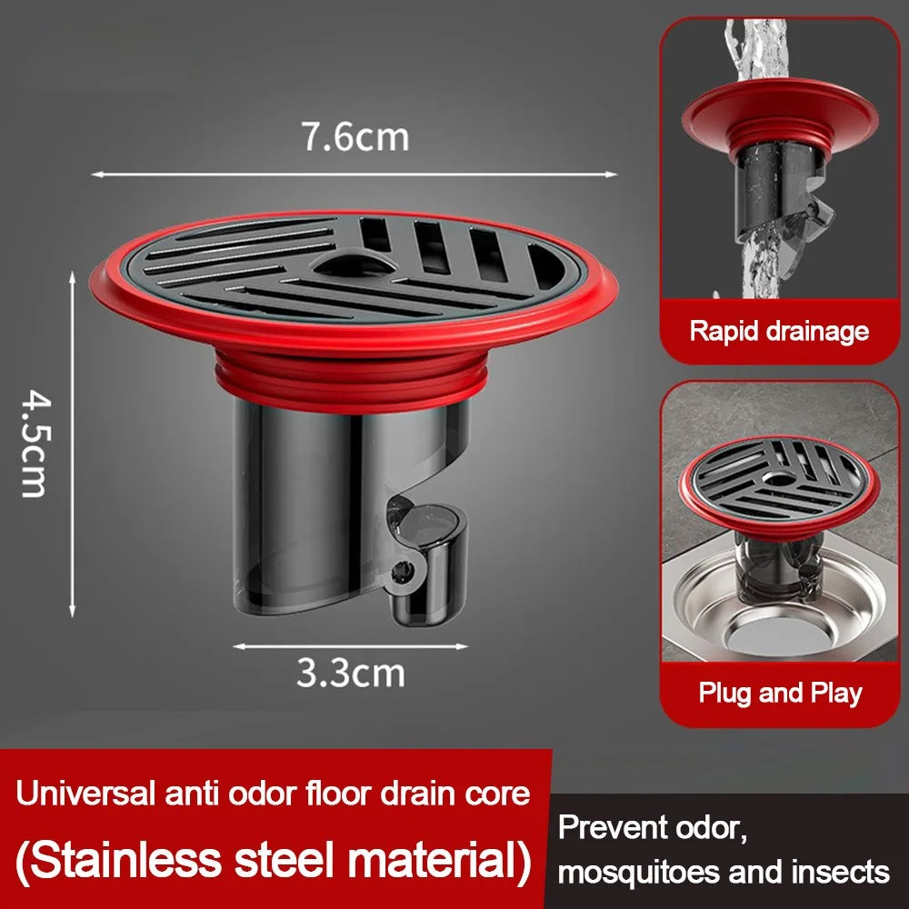 Stainless Steel Shower Floor Drain Backflow Preventer Self-Closing Sink Strainer Anti-odor Insectproof Drain Filter Plug Oasis Select 3