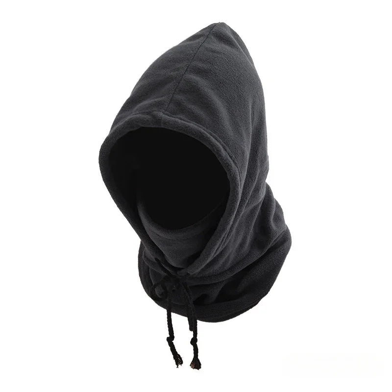 Unisex Winter Balaclava Knit Hood - Windproof Mask with Drawstring, Motorcycle Riding Headgea Warm Knitted Cap Cold Weather Oasis Select GRAY