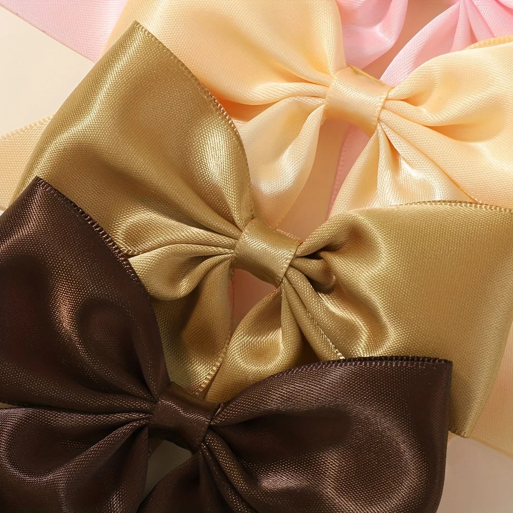 Bohemian Solid Color Satin Bow Hair Clips, Fashionable Hair Accessories for Women Girls, Easy-to-Use Design for Daily Hairstyles Oasis Select
