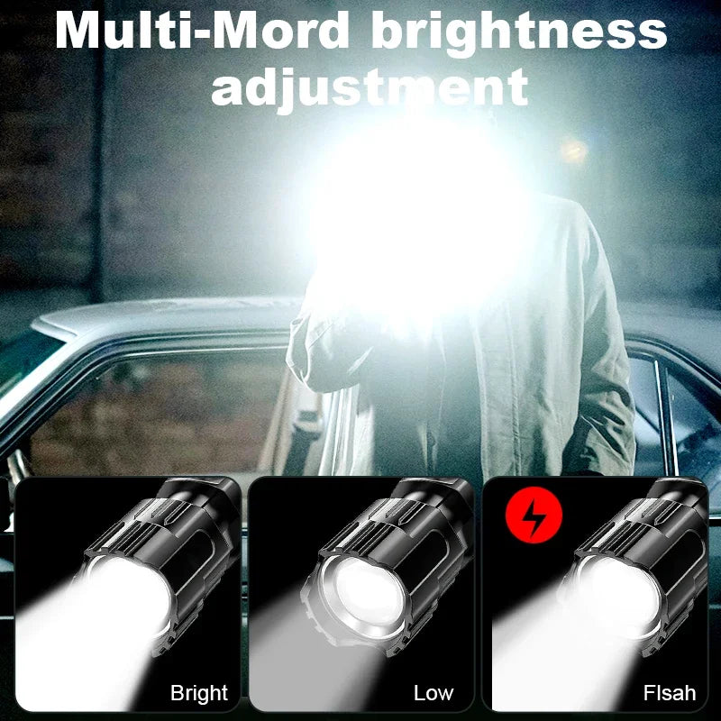 Portable Strong Light LED Flashlight Rechargeable Telescopic Zoom Torch Safety Emergency Light for Outdoor Camping Cycling Lamp Oasis Select